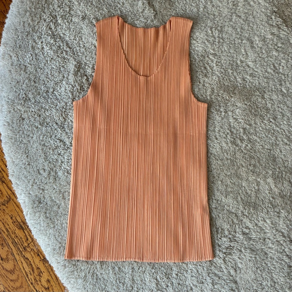 Pleats Please Issey Miyake peach pink tank top size 3